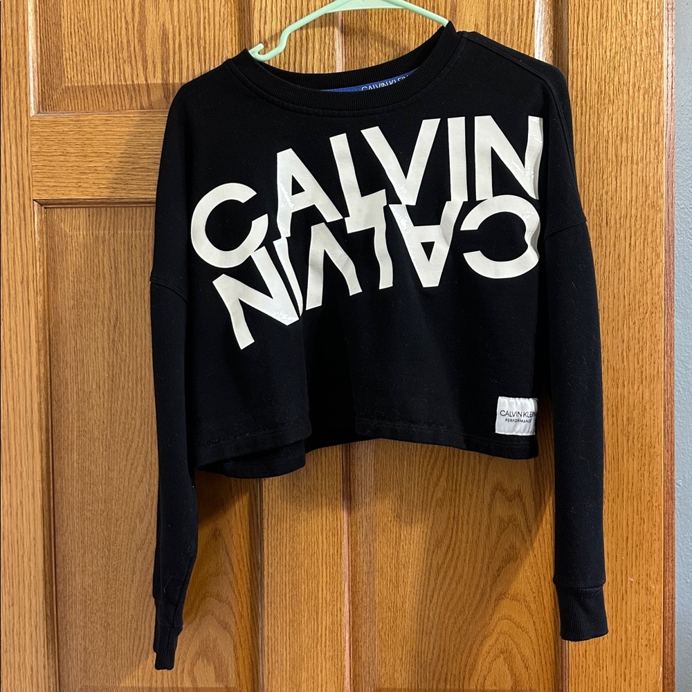 Calvin Klein Black and White Logo Crop Top